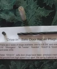 "Drive-In" Safe Door Repair Plugs 1/4 '